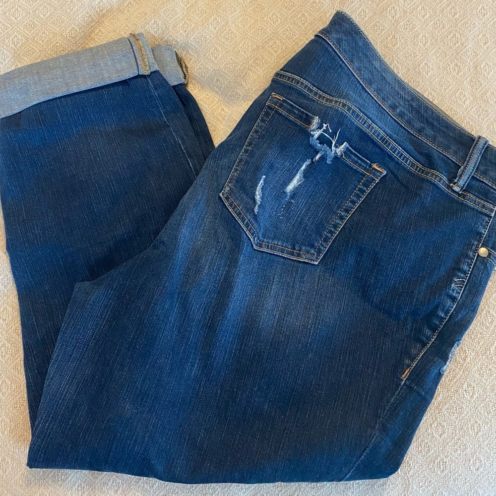 Torrid Boyfriend Distressed Cropped Jeans